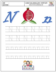 o harfi çizgi çalışması